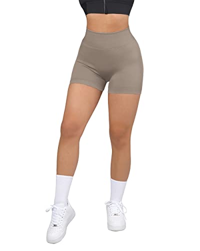 Image of SUUKSESS Women Seamless Booty Shorts Butt Lifting High Waisted Workout 3 inch