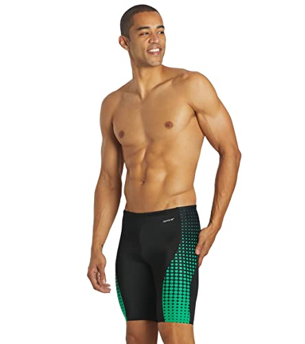 Sporti Molecule Piped Splice Jammer Swimsuit - Green/Black - 38 #TOP3