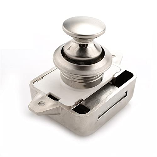 Verrou à bouton-poussoir de meuble pour optimiser le rangement en fourgon aménagé - 3