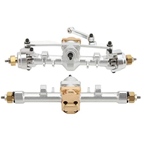 RC Metal Front and Rear Axle, RC Front Rear Axle Assembly for SCX24 1/24 RC Car Upgrade Parts Accessories(Silver)