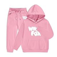 Kids Tracksuit Set Girls Boys 2 Piece Long Sleeve Pullover - Girls Hoodie and Joggers Set Boys Sweatshirts Y2K Hoodie and Loose Sweatpants Bottom Jogging Pant Activewear 2 Piece Outfit Pink