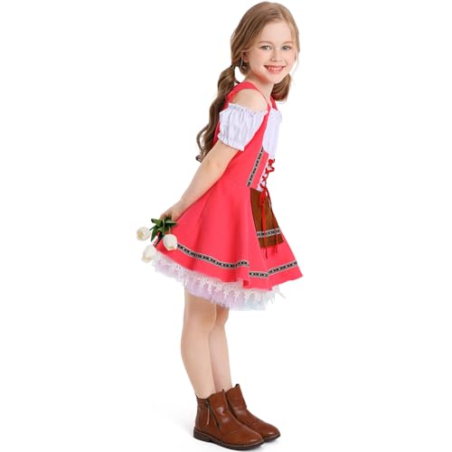 Disfraz Oktoberfest niña rosa cuadros 10-12 años miniatura 3