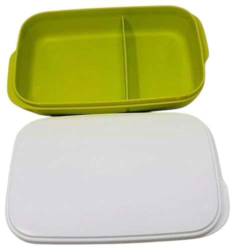 Tupperware Fiambrera to Go Clevere Pause de 550 ml, fiambrera con separador Eco+ School (Clevere Pause 590 ml, color lima)