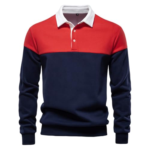 Polo homme manches longues coupe ajustée en maille premium d'hiver