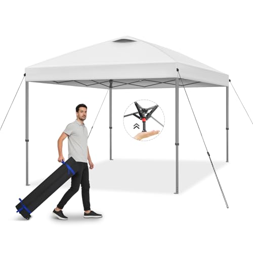 Explore Land 10x10 Pop Up Canopy with One Push Setup Heavy Duty Outdoor Sun Shade Tent for Beach,Camping,Events,Parties(White) by Explore Land - Used condition - US$103.35