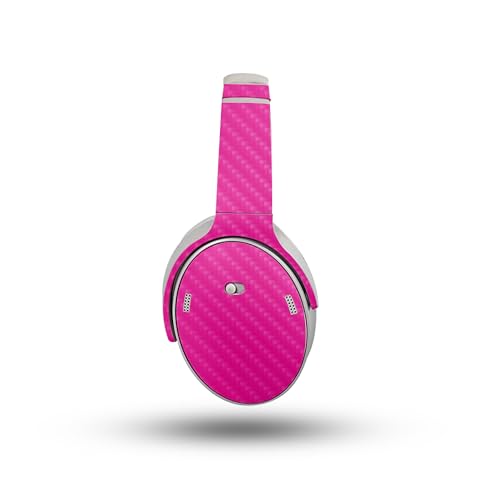 Image of Carbon Fiber Headphone Skin Compatible with Bose QuietComfort Headphones (2023) - Solid Hot Pink - Premium 3M Vinyl Protective Wrap Decal Cover - Easy to Apply | Crafted in The USA by MightySkins