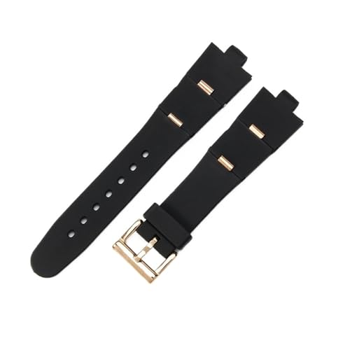 Bracelet montre caoutchouc noir 24mm pour Bvlg Diagono homme