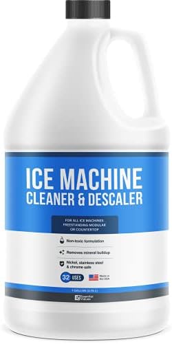 Essential Values 32 USES Ice Machine Cleaner (Gallon / 3.78), Nickel Safe Descaler | Ice Maker Cleaner Compatible with: Whirlpool 4396808, Manitowac, Ice-O-Matic, Scotsman, Follett & more!