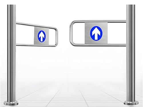 Puerta de seguridad de cierre automático, barrera de entrada con resorte para supermercados, bibliotecas, almacenes, puerta peatonal 170 x 100 cm, portal de seguridad resistente