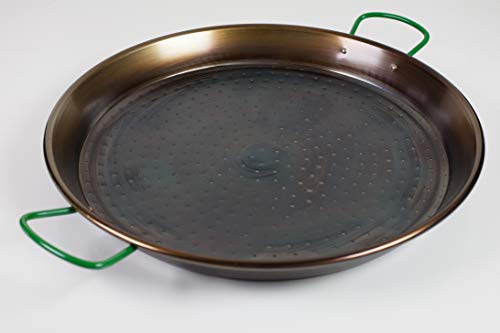 BelleVie Spanish Carbon Steel Paella Pan Diameter 18 1/2 in X Height 2 in