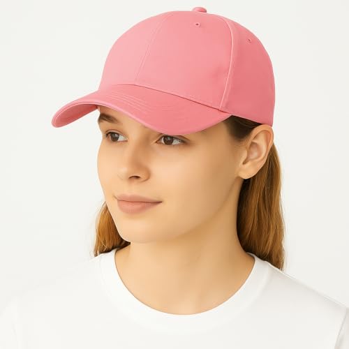 Image of Unisex Adjustable Baseball Cap Pack of 2 - Solid Color, Breathable, Stylish Cotton Caps for Men & Women - Outdoor Sports, Travel, Casual Wear