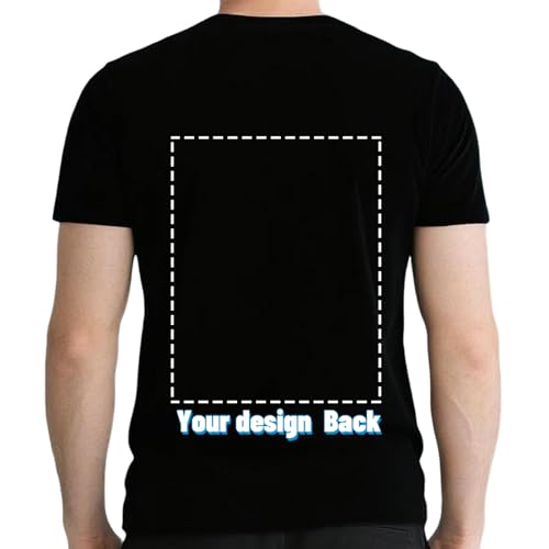 Custom T Shirts for Men Personalized Shirt with Front and Back Print Design Your Own Tee with Logo Text Picture3