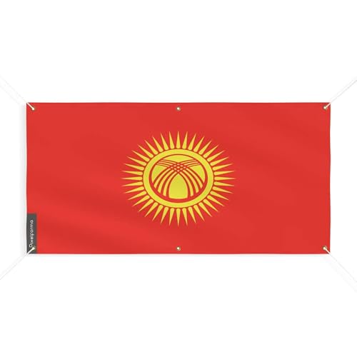Drapeau du Kirghizistan pour cérémonie et grand mât public 200x400