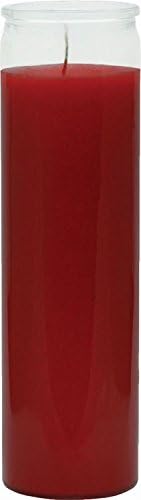 Velas de vidrio de color liso de 7 días de 8 pulgadas de alto - rojo