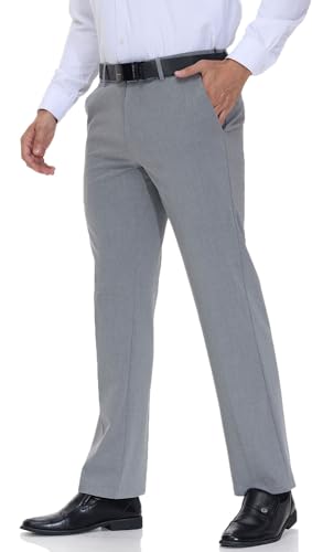 Soojun Men's Modern Fit Flex Flat Front Dress Pants