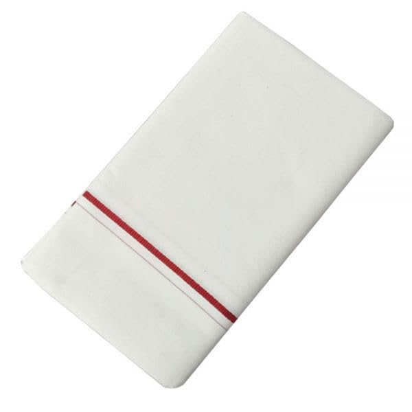 kitex SMARTLINE WHITE SINGLE DHOTI NARROW BORDER - MAROON COLOUR-picture-51