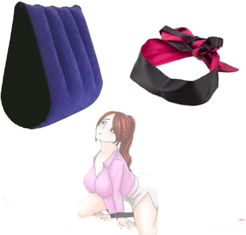 WreGmgg Aufblasbares Reisekissen Blau-Silk Blackout Schlaf Tragen Reiseschal, Gym MöBel Pilates Innenraum...