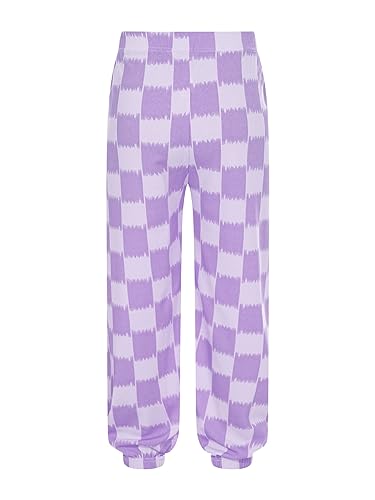 Kids Boys Girls Contrast Color Plaid Pants Elastic Waistband Bloomers Yoga Trousers Loose Casual Hippy Sweatpants2