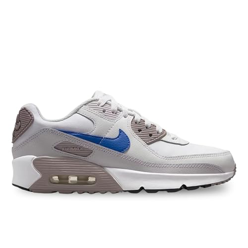 Nike Air Max 90 Big Kids' Shoes (HF6358-105, White/College Grey/Summit White/Racer Blue)2