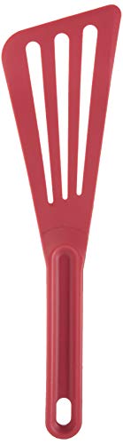 Image of Mercer Culinary Hell's Tools Hi-Heat Slotted Spatula, 12 Inch x 3.5 Inch, Red