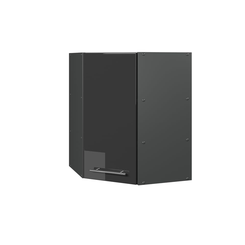 Vicco Corner wall cabinet Fame-Line, Anthracite high gloss, 57 cm