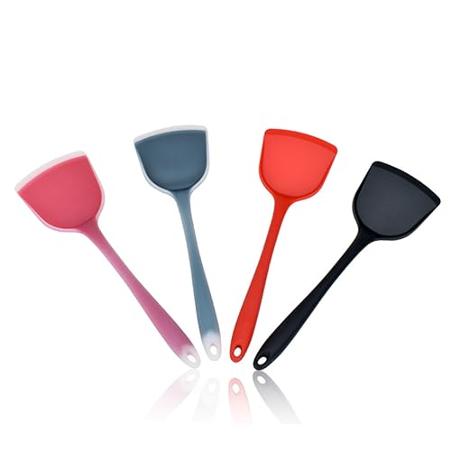 Cabilock Nonstick Silicone Spatula Turner Flexible Turners Heat Resistant for Woks and Stir Fry Pans