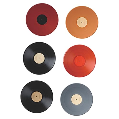 HOMSFOU 6 Piezas Pegatinas De Pared Decorativas Decoración El Vinilo De La Pared Estético Decoraciones De La Sala De Música Retro Muro Registro De Polivinilo