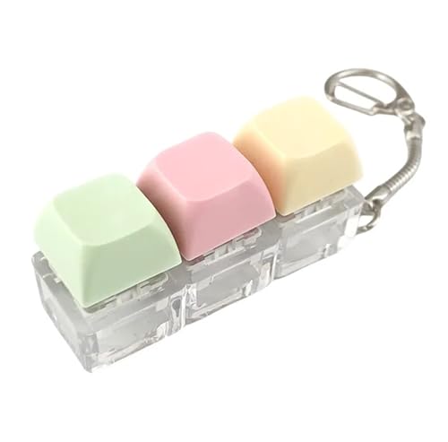 Image of 3-in-1 Colorful Keyboard Fidget Toys for Adults Mechanical Button Keyboard Clicker Keychain for Work Stress Relief (Random Colour)
