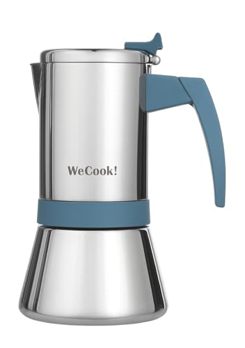 WECOOK! Espressokocher aus Edelstahl 18/10 für Induktion 4 Tassen – Moka/Espresso – ergonomischer Soft-Touch-Griff aus Bakelit – Sicherheitsventil aus Nickel – Messlöffel inklusive WECOOK! Espressokocher aus Edelstahl 18/10 für Induktion 4 Tassen – Moka/Espresso – ergonomischer Soft-Touch-Griff aus Bakelit – Sicherheitsventil aus Nickel – Messlöffel inklusive