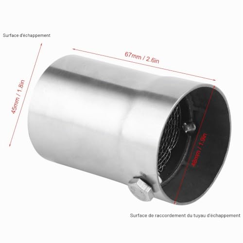 Silencieux DB Killer pour moto, silencieux de tuyau d'échappement général pour moto DB Killer en acier inoxydable 48 mm – vue 7