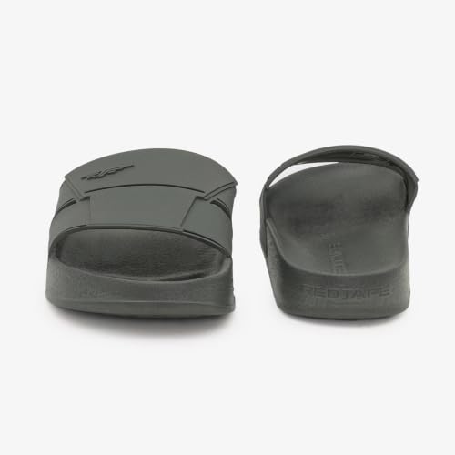Red Tape Pool Sliders for Men in Green - Image 5