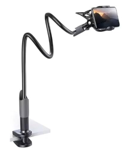 Support de téléphone portable pour lit universel et bras flexible noir de 75 cm pour smartphone