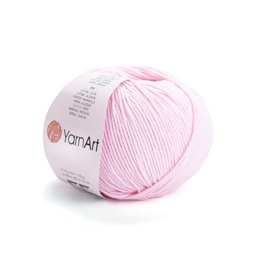 Image of YarnArt Soft Cotton Acrylic Blend Yarn - for Amigurumi, Crochet and Knitting - DK Weight, All-Season Craft Yarn for Kids and Adults Garments, Baby Items and Accessories, 160 m /50 g,Pack of 4 (18 /1)
