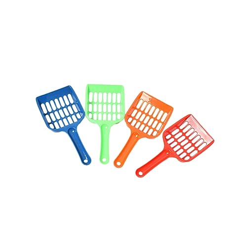 ノーブランド品 4個 猫砂シャベル 猫フィーダー スクラッチャー 猫砂スクープ おもちゃ 猫引っ掻き 猫のもの 猫パズルフィーダー ゴミ 長い柄の小さなスコップ ペット用トイレシャベル