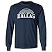 Omufisa Dallas Skyline Graphic - Sports Fan Tribute Long Sleeve T-Shirt (Navy, X-Large)
