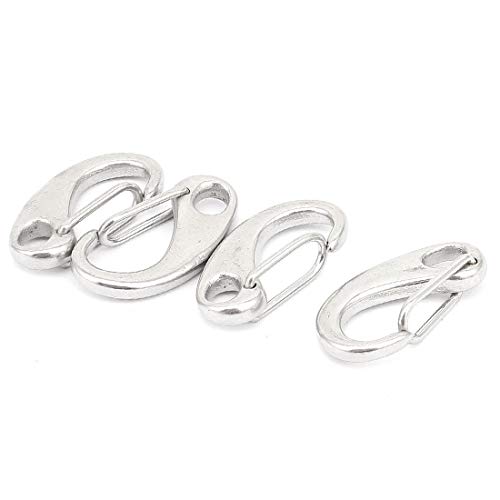 New Lon0167 Huevo de Destacados acero inoxidable Quick eficacia confiable Link Carabiner Snap Hook Clip 30mm Longitud 4pcs(id:ea0 5f 17 9e8)