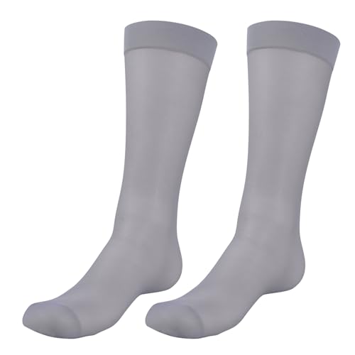 Mens Nylon Sheer Suit Sock Business Dress Socks with Reinforced Toe Solid Plain Thin Formal Dress Stockings2