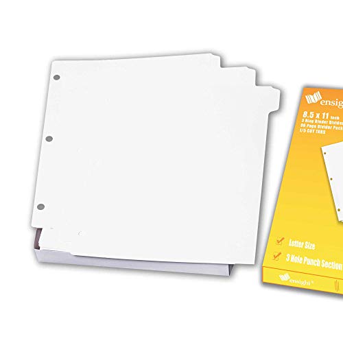 Ensight-3-Ring-Binder-Dividers-with-Reinforced-Edge-15-Cut-Tabs-Letter-Size-3-Hole-Punch-Section-Index-Dividers-for-Binders-White-100-Page-Divider-Pack
