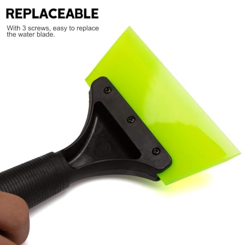 Image of Multi-Purpose Shower Glass Squeegee, 5 Inch Household Squeegee with Non-Slip Handle, Small Squeegee for Tile, Glass, Mirror, Shower, Window Film Installation(Green)