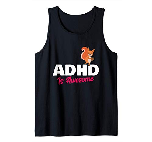 ADHD is Awesome Funny Squirrel Animal Humor Camiseta sin Mangas