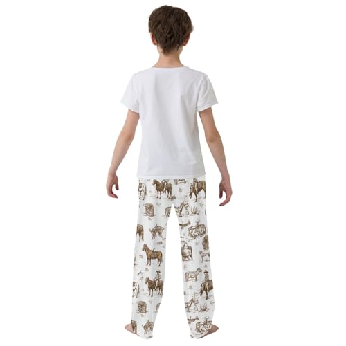 ZZXXB Funny Cowboys Boys Long Pants Soft Trousers Elastic Waist Kids Lounge Bottoms with Pockets S-XL3