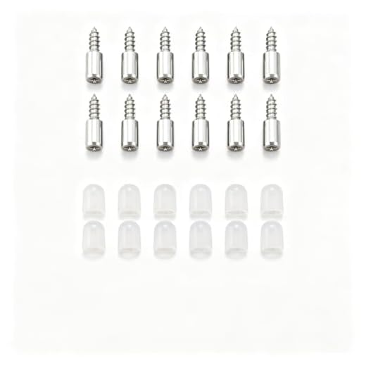 Wardrobe Shelf Support, Self-Cross-Head Screw,Tapping Screw Mounting for Glass Shelves, Cabinet Glass Support Brackets for Storage and Display 12PCS