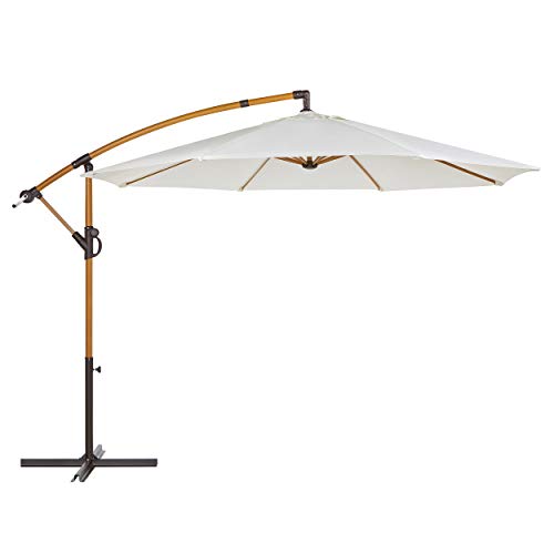 Ampelschirm Alvarado Holzoptik Ø 300 cm Beige mit Kurbel