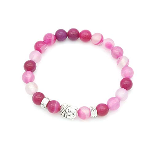 Bijoux tendance en agate naturelle avec perles rondes de 8 mm