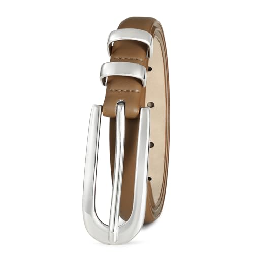 Brown Belts for Women Belt for Jeans Brown Leather Belt with Silver Buckle Ladies Waist Belt2