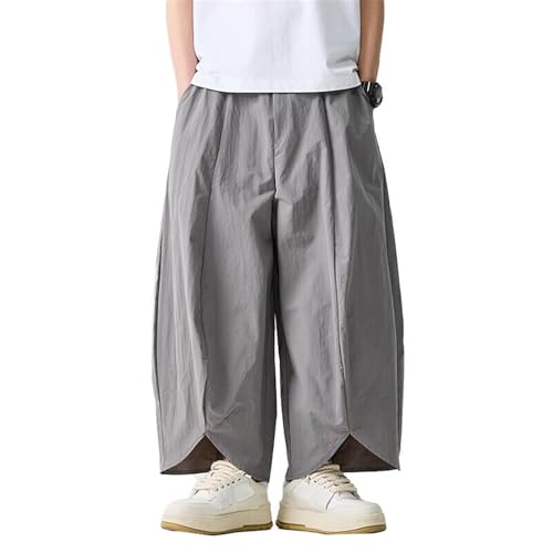Men's Pants Summer Ethnic Wide Leg Shorts Loose Fit Casual Elastic Waist Lightweight Trouser3