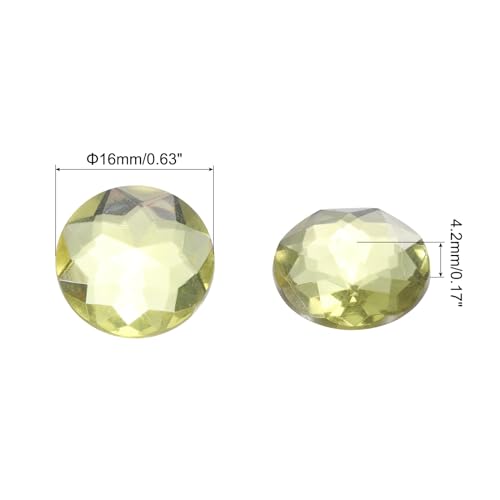 Image of MECCANIXITY Flat Back Round Acrylic Rhinestones,16mm Light Yellow Flatback Crystal Rhinestones for Crafts Clothes Shoes DIY Decoration Gifts 50Pcs