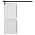 COSHOMER 36in x 80in MDF Sliding Barn Door with 6.6ft Barn Door Hardware Kit & Handle, Pre-Drilled Holes Easy Assembly -Solid Wood Slab Inside Covered with Water-Proof PVC Surface, White, H-Frame