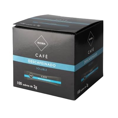 Cafe soluble, Listo al Instante. Descafeinado y Natural Aroma Fresco y Envolvente (RIOBA café soluble natural 200g)