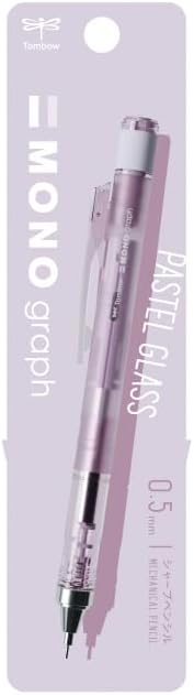 Tombow Mechanicai Pencil Mono Graph| Features Innovative Shake-Mechanism MONO Eraser| LIMITED EDITION Pastel Glass Color| 0.5mm| Purple
